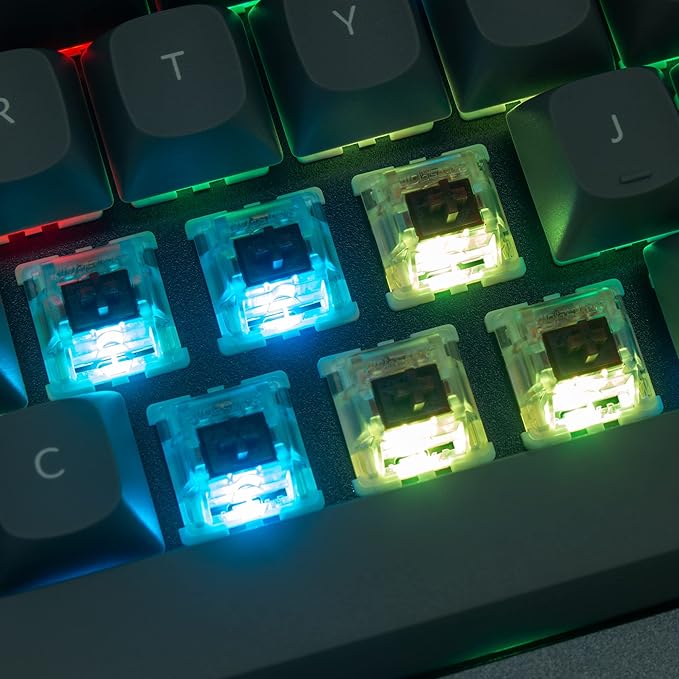 Keychron Q7 Wired Custom Mechanical Keyboard, 70% Layout QMK/VIA Programmable Macro with Hot-swappable Gateron G Pro Blue Switch Double Gasket Compatible with Mac Windows Linux (Grey)