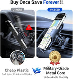 VICSEED Strong Suction Car Phone Holder [Ultra-Stable for Heavy Phones & Thick Cases] 3-in-1 Dashboard Windshield Vent Cellphone Mount, Military-Grade Truck Boat Cradle Universal for iPhone & Android