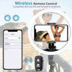 UBeesize Cell Phone Tripod Mount with Wireless Remote, Selfie Stick Monopod Head and Tripod Adapter Stand Holder Compatible with Phone Android and All Phones White