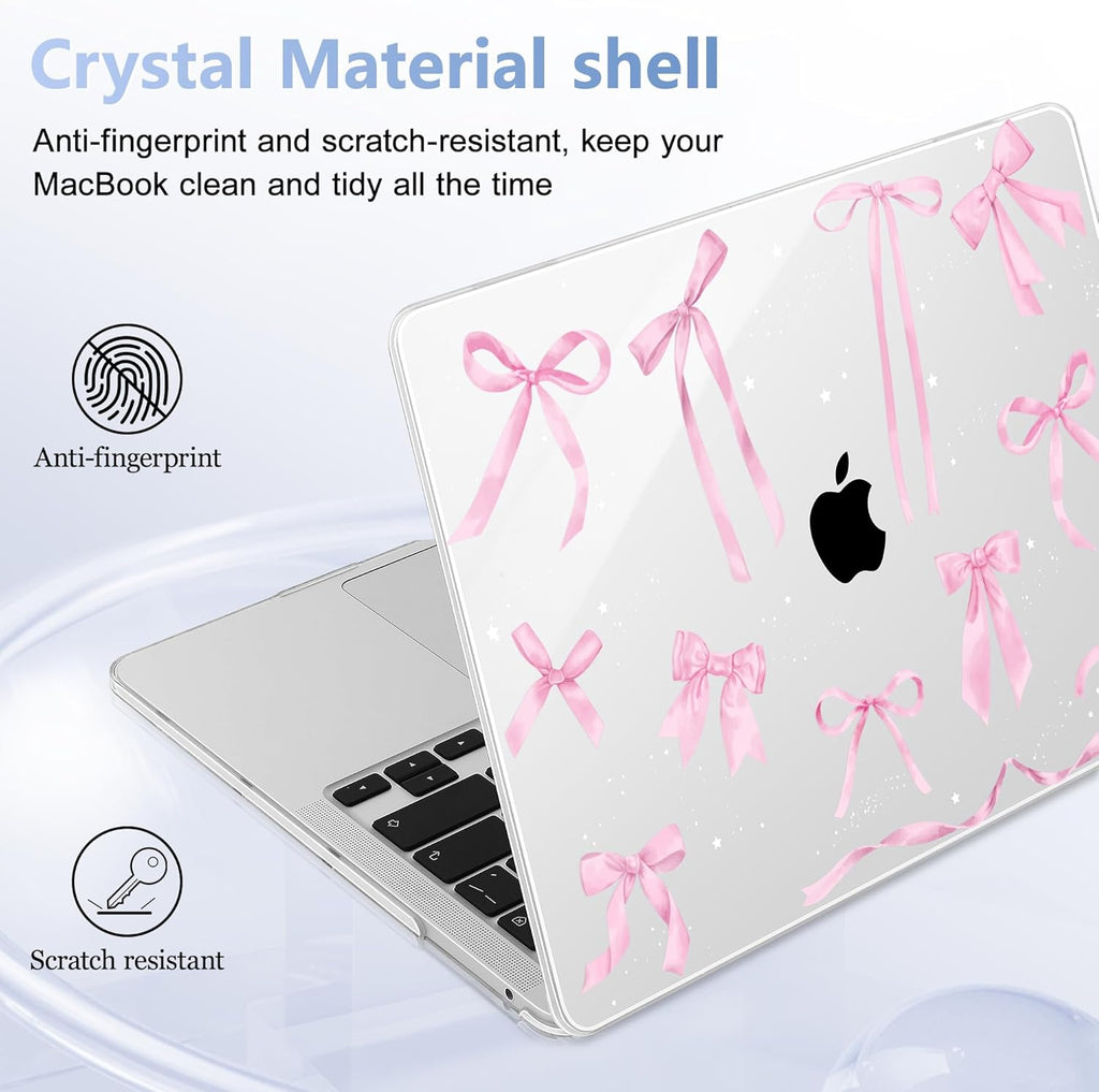 Case for MacBook Pro 13 inch with/Without Touch Bar (2016-2022, M2 A2338 M1 A2289 A2251 A2159 A1989 A1706 A1708), Hard Shell + Keyboard Cover + Dust Plug, Bowknot