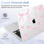 Case for MacBook Pro 13 inch with/Without Touch Bar (2016-2022, M2 A2338 M1 A2289 A2251 A2159 A1989 A1706 A1708), Hard Shell + Keyboard Cover + Dust Plug, Bowknot