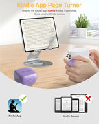 ADZERD Remote Control for TikTok, Page Turner for iPhone/iPad, Bluetooth Camera Video Recording Remote, Scrolling Ring for TIK Tok, Compatible with iOS/Android Phones & Tablets - Purple