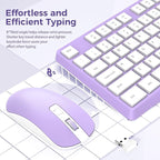 Wireless Keyboard and Mouse Combo, Lovaky 2.4G Full-Sized Ergonomic Keyboard Mouse, 3 DPI Adjustable Cordless USB Keyboard and Mouse, Quiet Click for Computer/Laptop/Windows/Mac (1 Pack, Purple)