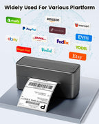 Phomemo Bluetooth Shipping Label Printer, 241BT 4X6 Wireless Thermal Printer for Samll Business, Label Printers for Shipping Package, Compatible with iPhone, Android, Amazon, Shopify, UPSP, Gray