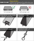 Cell Phone Lanyard Wrist Strap, Women's Phone Bracelet, Camera Wrist Lanyard, Short Wrist Lanyard for Keys, Keychain Lanyard, Lanyards for Keys (Blue Red)