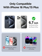 Compatible for iPhone 16 Plus/iPhone 15 Plus Privacy Screen Protector Tempered Glass 6.7 Inch, Pink Gradient Anti Spy Anti Blue Light HD Easy Installation