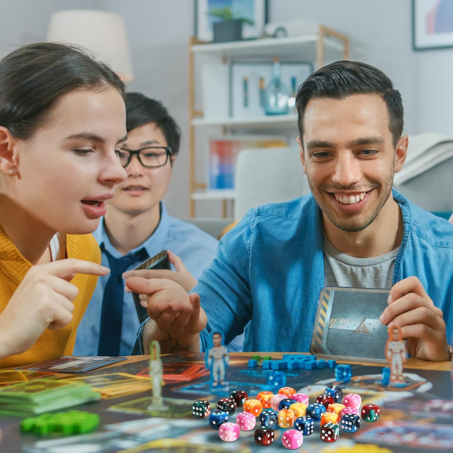 144 Pieces 12mm 6 Sided Mini Dice Set for School Classroom Table Games D6 Game Standard Dice with Portable Plastic Box for Teaching Math Learning