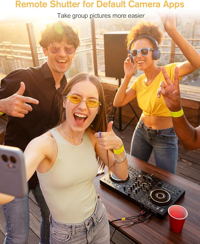 ADZERD Remote Control for TikTok, Page Turner for iPhone/iPad, Bluetooth Camera Video Recording Remote, Scrolling Ring for TIK Tok, Compatible with iOS/Android Phones & Tablets - Purple