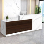 Reception Desk with Counter Modern Checkout Counter with Lockable Drawer Keyboard Tray Receptionist Desk for Office Salon Reception Table L Left 59inch/150cm