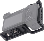 Hersmay A6500/A6400/A6300 Camera Cage Video Stabilizer with Top Handle for Sony A6500 A6400 A6300 A6000 A6100 Cameas DSLR Rig with Cold Shoe,Handle Locating Holes,Multiple 1/4" 3/8" Screw Holes