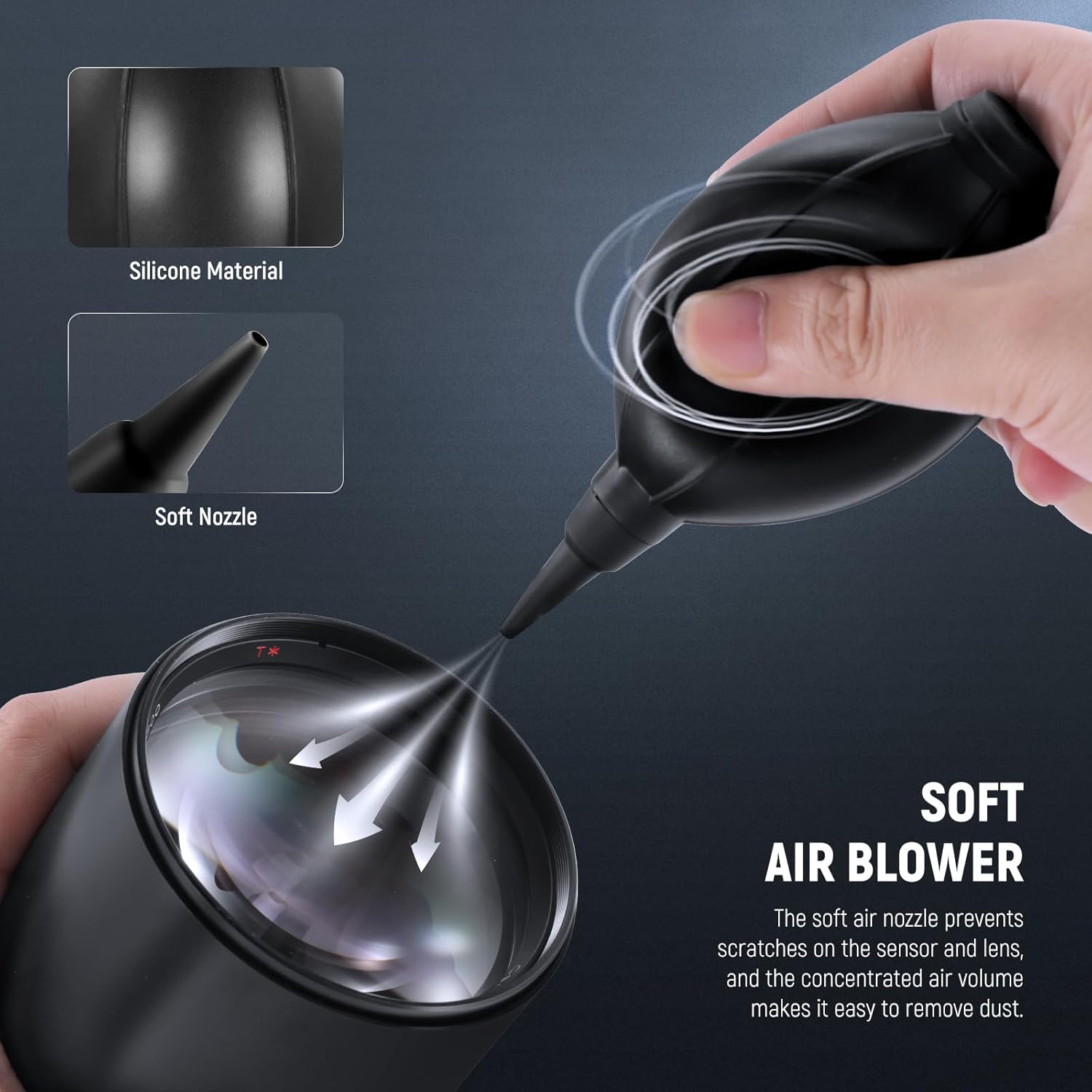 NEEWER 5 in 1 Camera Lens Cleaning Kit, 1x Lens Brush Pen + 1x Air Blower + 1x 24mm Full Frame Sensor Swab + 2X Cleaning Cloth, for Electronics, Smartphones, Tablets, HM-43