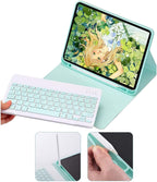 AnMengXinLing Keyboard Case for iPad Air 11 inch (M3 2025/M2 2024) with Mouse, Case for iPad Air 5th/4th Gen with Keyboard Cover with Pencil Holder, Green