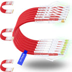 Rapink Patch Cables Cat6/ Cat6a 7ft (24 Pack) Slim, Cat6a Ethernet Patch Cable 10G Support, Snagless Cat 6 Patch Cable for Patch Panel to Switch, Flexiable Cat6 Ethernet Cable Red