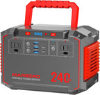 MARBERO Portable Power Station 240Wh 350W Peak Camping Portable Power Bank with AC Outlet 110V(3*USB A, 2*USB C, 2*AC,2*DC) Solar Generator for Outdoor Travel Home Emergency Hurricane