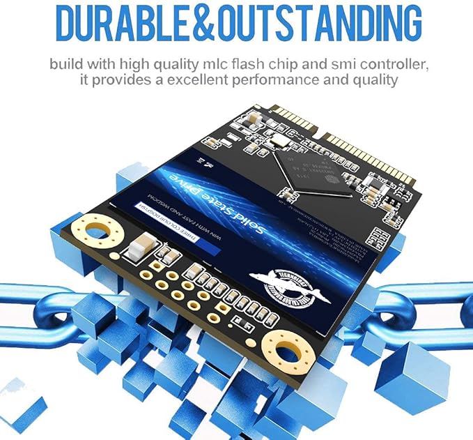 Dogfish mSATA SSD 1TB 3D NAND TLC SATA III 6 Gb/s, mSATA (30x50.9mm) Internal Solid State Drive - Compatible with Desktop PC Laptop - (MSATA 1TB)