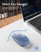 Foldable Keyboard and Mouse, Samsers Folding Bluetooth Keyboard Combo, 2.4G + BT5.0 x 2, Full-Size Portable Travel Keyboard & Rechargeable Wireless Mouse for Windows Android iOS Mac OS, Blue