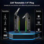 LEKATO Wireless Guitar System UHF Wireless Guitar Transmitter Receiver Rechargeable Audio Wireless Guitar Transmitter and Receiver with 70 Channels Wireless for Guitar Bass Electric Instruments-Green