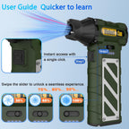 Electric Air Duster-Compressed Air Duster,60mph Wind Stepless Speed Canned Air for PC/Computer/Blaster/Electronics/Home Cleaning, 150000RPM Air Blower to Spray Air Can Dust Off Keyboard Cleaner(Green)