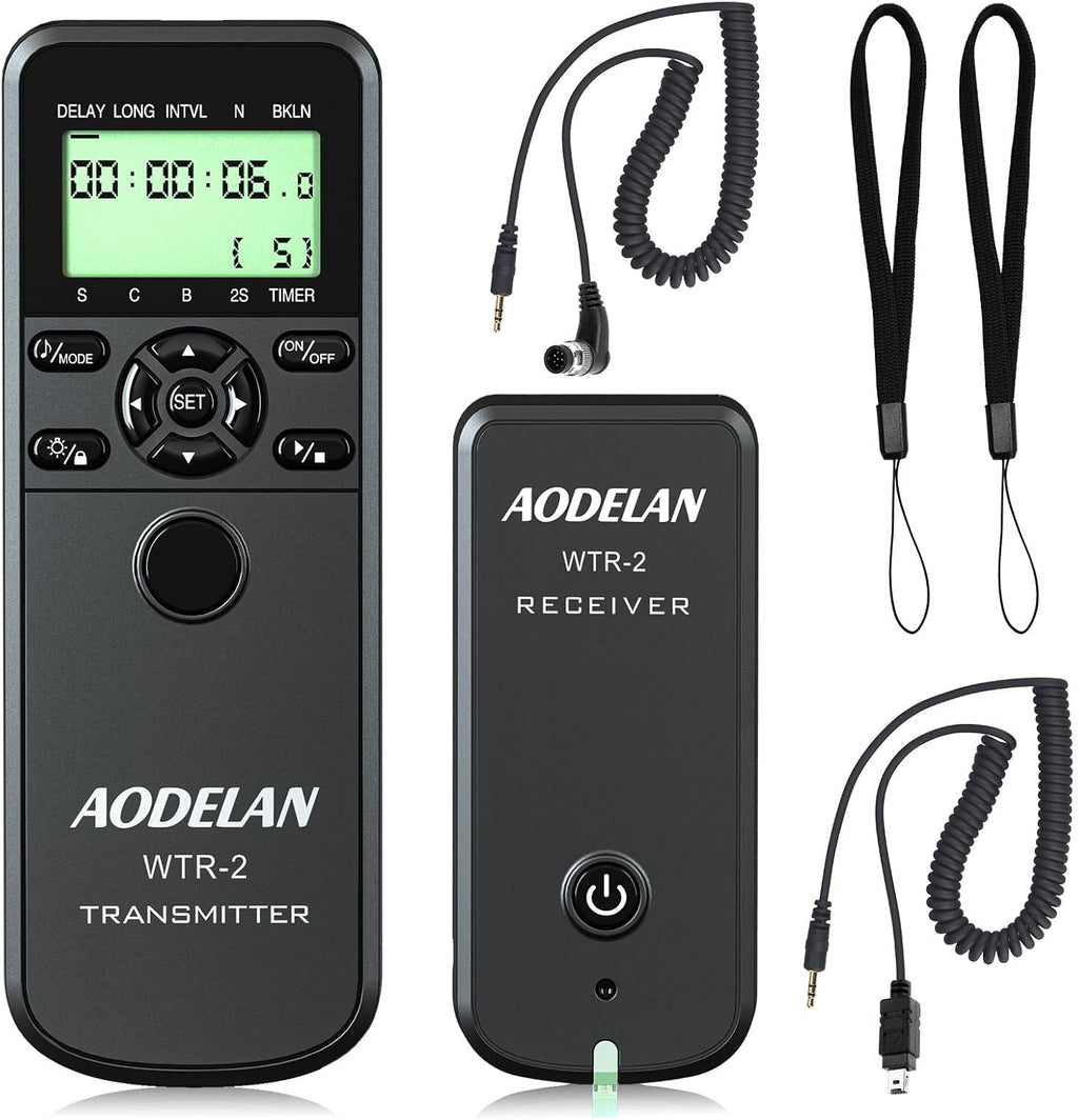 AODELAN Intervalometer Remote for Nikon - Camera Wireless Timer Shutter Release Remote Control for Nikon Z6, Z7, Z9, D850, D810, D750, D7200, Coolpix P1000, P950; Replaces Nikon MC-DC2, MC-30, MC-36A
