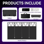 Portable DJ Booth T able,Foldable DJ Table Stand Portable with White & Black Scrim,Adjustable DJ Facade Booth Station Metal Frame D J Table with Cable Hole for Private Events, Clubs, Bars (50*25 XL)