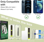 (2-Pack Ultra HD Clear Screen Protector for iPhone 12/12 Pro (6.3-Inch),9H Tempered Glass,Full Coverage,Anti-Fingerprint,Auto Dust Removal,Bubble-Free,Easy Installation