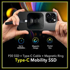 Addlink P30 2TB Magnetic Portable SSD, USB4 4000MB/s Compatible with Thunderbolt 4, ProRes 4K 120fps, PS5/PS4, MagSafe, Aluminum, for iPhone, PC, Mac, Android