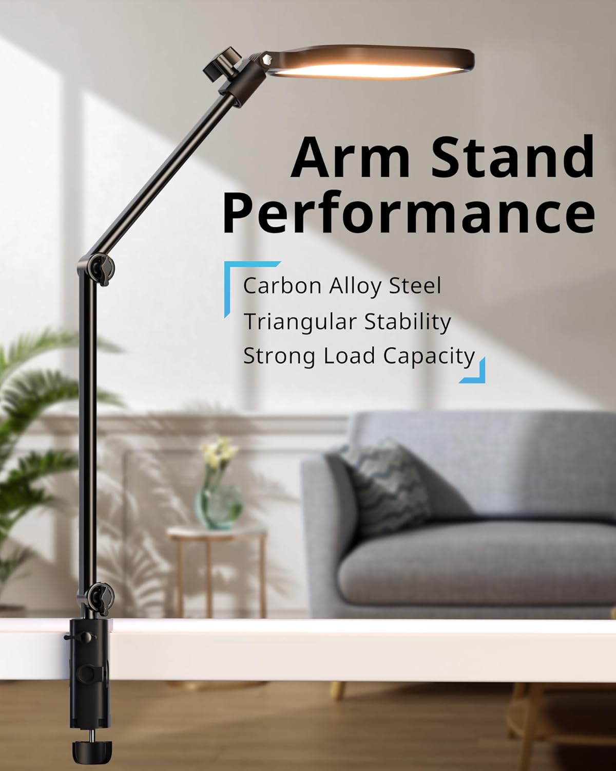 UBeesize Streaming Light (1 Pack), 8" Ring Light for Desk with Clamp and Adjustable Arm, Zoom Lighting for Computer, Video Conference Lighting for Home Office, Video Calls, Streaming, Podcasting