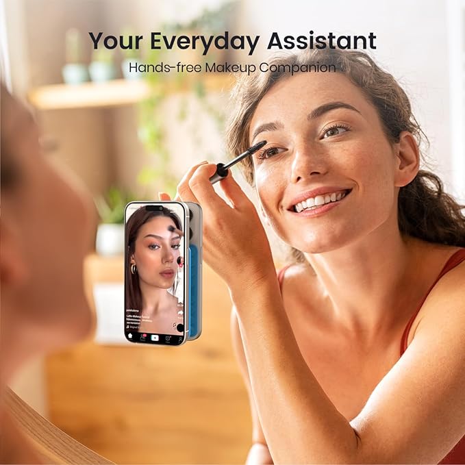 Klearlook Silicone Suction Cup Phone Case Mount Double Sided, Silicon Sticky Phone Grip with Higher Suction for Cell Phone, Hands-Free Phone Accessories Holder for Selfies and Videos, Black