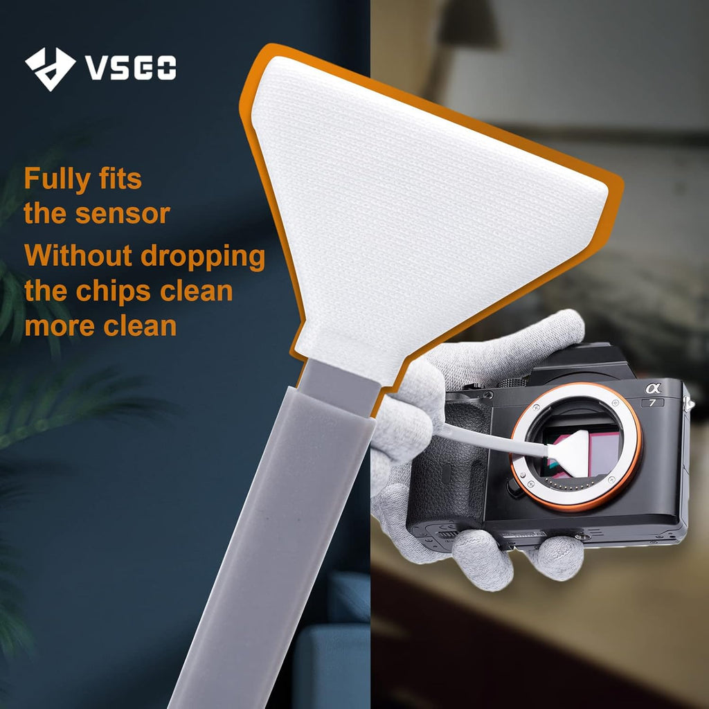 VSGO VS-S03E Full Frame Sensor Cleaning Kit, 12pcs Sensor Swabs & 10ml Cleaner, Compatible with Sony, Nikon, Canon FF CCD CMOS