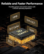 ORICO 2TB NVMe SSD PCIe 4.0- Up to 7400MB/s, M.2 SSD 2280 PCIe 4.0X4 Internal Solid State Drive SSD, Fast Heat Dissipation, Compatible with macOS Windows for Gamers and Creators-e7400