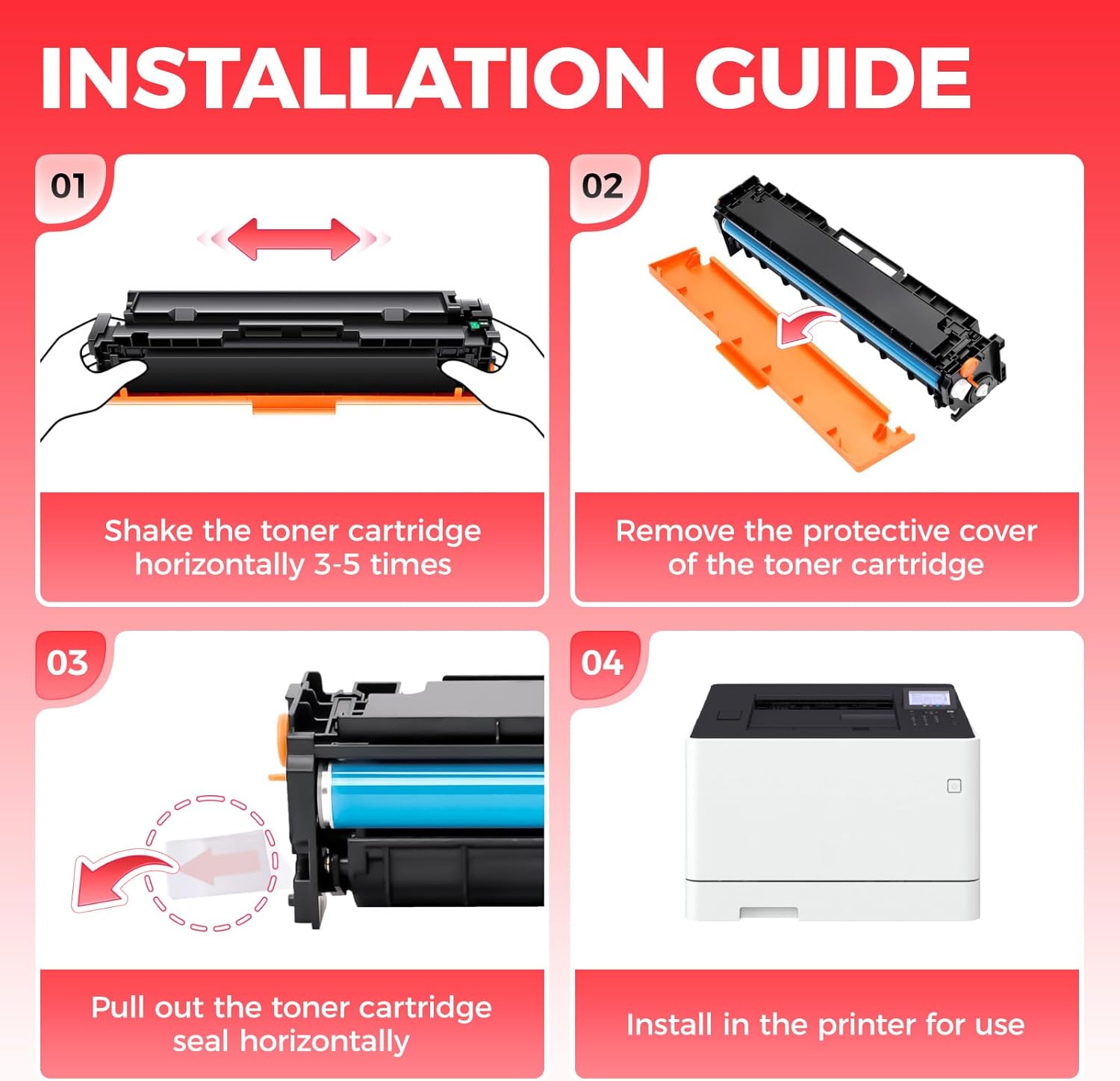 046 Toner Cartridge Set 4-Pack MF733Cdw Toner Replacement for Canon 046 CRG-046 046H Compatible with Canon Color imageCLASS MF733Cdw MF731Cdw MF735Cdw LBP654Cdw Printer Ink (Black Cyan Yellow Magenta)