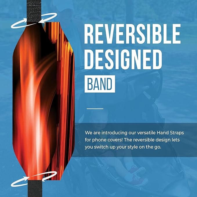 Phone Grip Strap - Reversible Finger Holder for Phone Back, Customizable Anti-Slip Design, Wireless Charging Compatible Detachable Holder for iPhone - Neon Orange