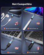 MoKo 4 Pack Lightning Female to USB C Male Adapter,USB-C Lightning Adapter for iPhone Air 17 16 15 Pro Max Plus, iPad Pro/Air, Galaxy,iPhone to USB C Adapter for Data Sync, NOT for Audio/OTG, Cyan