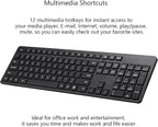 Wireless Keyboard and Mouse Combo, 2.4G Silent Cordless Keyboard Mouse Combo for Windows Chrome Laptop Computer PC Desktop, 106 Keys Full Size with Number Pad, 1600 DPI Optical Mouse (Black)