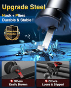 VANMASS Car Phone Holder Mount 2025 Upgraded [Patent Steel-Hook] Car Vent Phone Mount Clip Military-Grade Shockproof Cell Phone Car Mount Handsfree Truck Stand Vent Cradle for iPhone 16 Android,Black