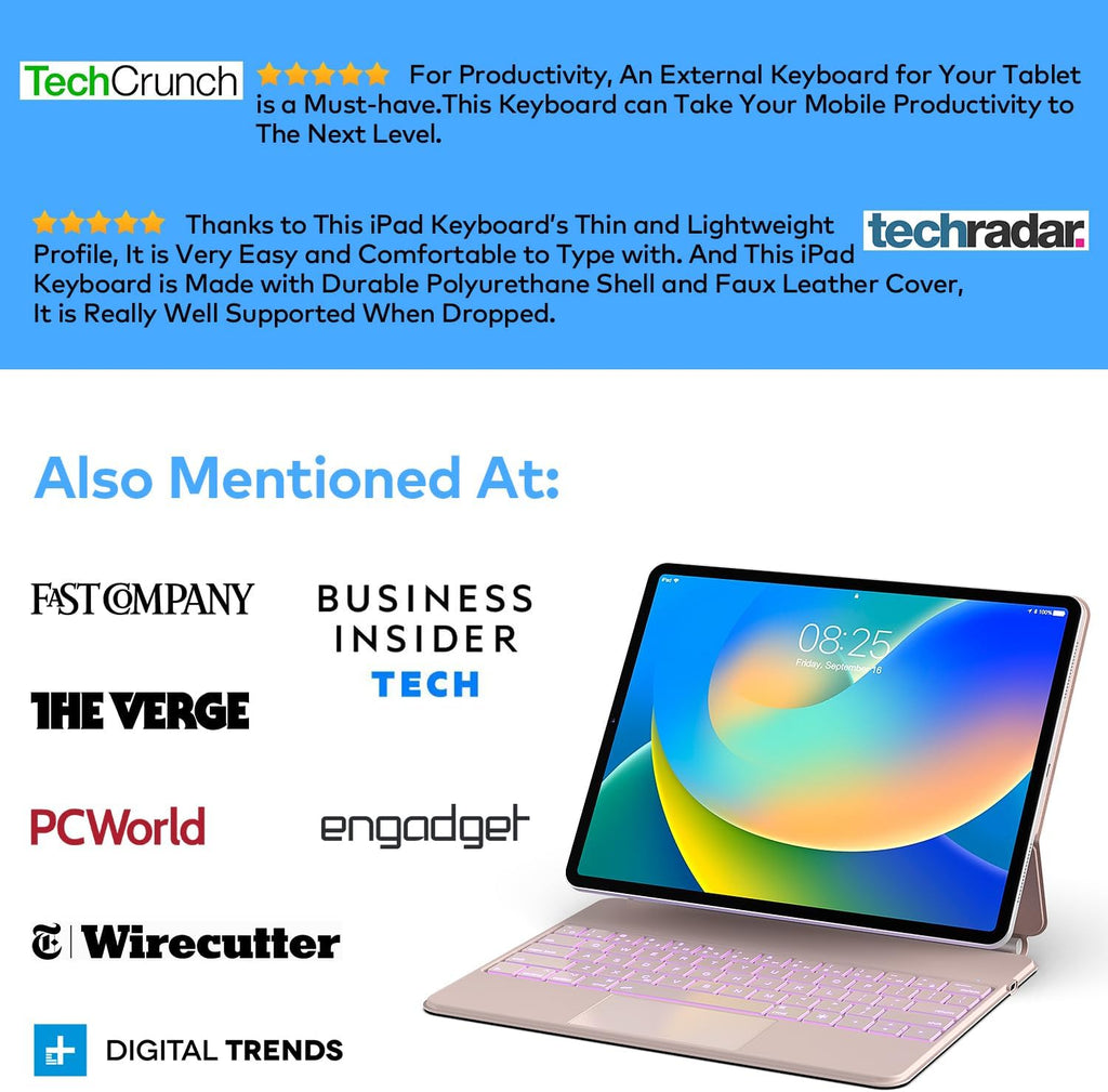 Keyboard Case for iPad Air 11-inch (M3 2025 / M2 2024) & iPad Pro 11 inch(1st/2nd/3rd/4th Generation) – Magic-Style Magnetic Keyboard Case with Multi-Touch Trackpad for 10.9” iPad Air 4th/5th Gen.