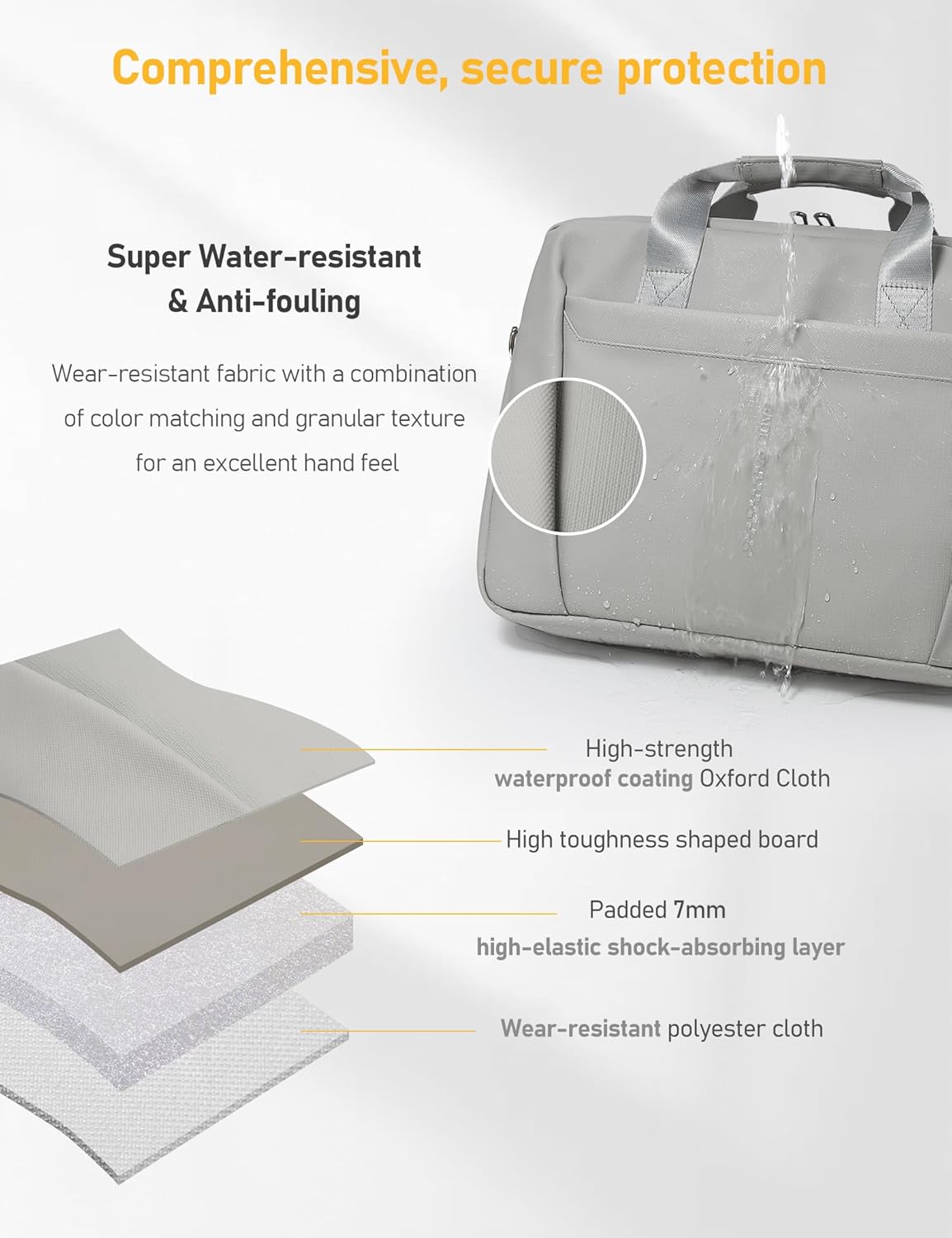 13-14 Inch Laptop Shoulder Bag Business Briefcase Water Resistant Computer Messenger Bags Compatible with MacBook Pro 14, MacBook Air 13 M4, HP, Dell, ASUS Notebook, Grey