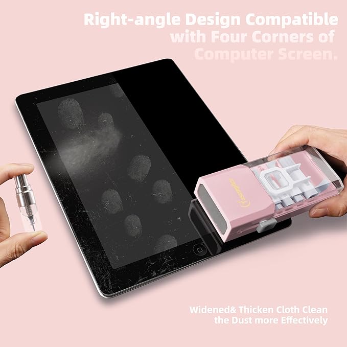 Keyboard Cleaning Kit, All in 1 Laptop Cleaning Kit for MacBook iPhone iPad Camera Lens Airpods Computer, Compact Keyboard Cleaner with Spray and Brush, Multitool for Electronic Screen