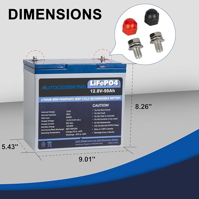 12V 50Ah LiFePO4 Battery, Built in BMS Rechargeable Lithium Battery with Low-Temp Protection, 4000+ Deep Cycles Perfect for Camping, Solar, Boat, Backup Power (2 Packs)