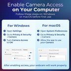 2K Webcam for PC with Microphone & Light & Privacy Cover, Web Camera for Desktop Computer/Laptop/Monitor/Mac, USB Streaming Camera for Zoom/Skype/Teams/Video Calling/Studying and Conference