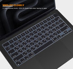Russian Keyboard Cover Skin for 2024 2023 2022 2021 Apple MacBook Pro 14 A3112 A3401 A3185 A2992 A2918 A2442 A2779, MacBook Pro 16 A3403 A3186 A2991 A2485 A2780 M4 M3 M2 M1 Pro Max Protector-Black