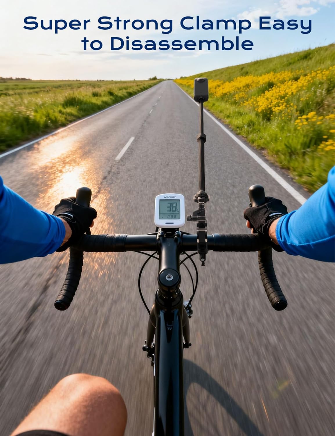 Movmax Super Camera Clamp Mount Compatible with GoPro Max Hero, DJI Osmo 360 Action 5 Pro 4 3, Insta 360 X4 X5, Camera Mount Clamp, Action Camera Accessories for Round Tube E-Bike/Bicycle/Motorcycle.