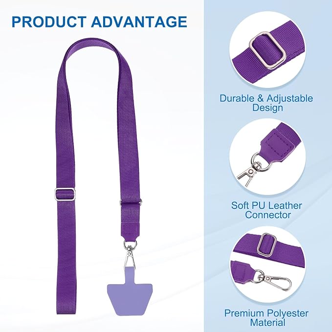 PATIKIL Smart Phone Lanyard with Wrist Strap and Patches for Most Smartphones ID Badges Keychain