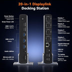 TobenONE DisplayLink Docking Station 4 Monitors, 20-in-1 Quad 4K@60Hz HDMI Display with 150W Power Supply for Thunderbolt 5/4/3, USB-C Windows,Chrome, MacBook/Mac mini(6 USB, Ethernet, SD/Micro SD)