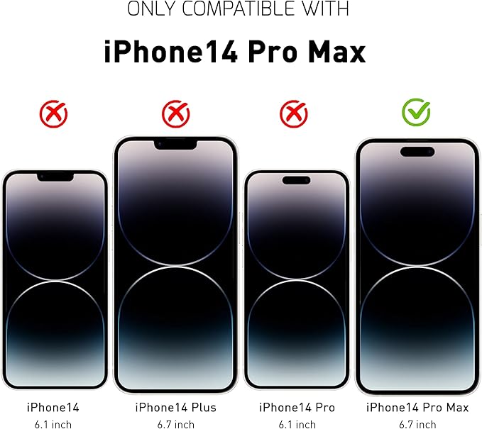 For iPhone 14 Pro Max Screen Protector Tempered Glass [Black Edge] Compatible with Apple Dynamic Island (2 Pack)