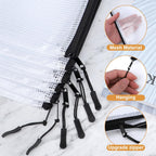 24pcs Mesh Zipper Pouch Puzzle Storage Bags A3 17x12 Inches Large File Bags Black Reusable Zipper Pouches for Organizing, Classroom Board Game Organization