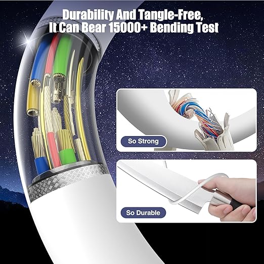 15FT 60W USB C to USB C Cable, Type C to Type C Cable,Fast Charging Cable for iPhone 16 15 Pro Plus Pro Max，for Galaxy S25 S24, for iPad Pro/Air, for MacBook Pro/Air and More