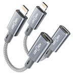 2 Pack 27W USB C to Lightning Cable Adapter, PD Fast Charging & Data Transfer, Type C Female to Lightning Male Charger Converter Cord for iPhone 14/13/12/11,iPad, Airpods,Not for Audio/Headphone/OTG