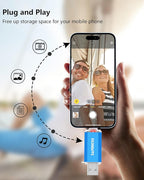 128GB 3 Pack 2-in-1 USB C Flash Drive USB-A+Type-C 3.1 Dual Drive OTG,Speed Up to 120MB/s USB C Storage Flash Drive Compatible with iPhone 16/15, Android Smartphone/Tablets/Computers