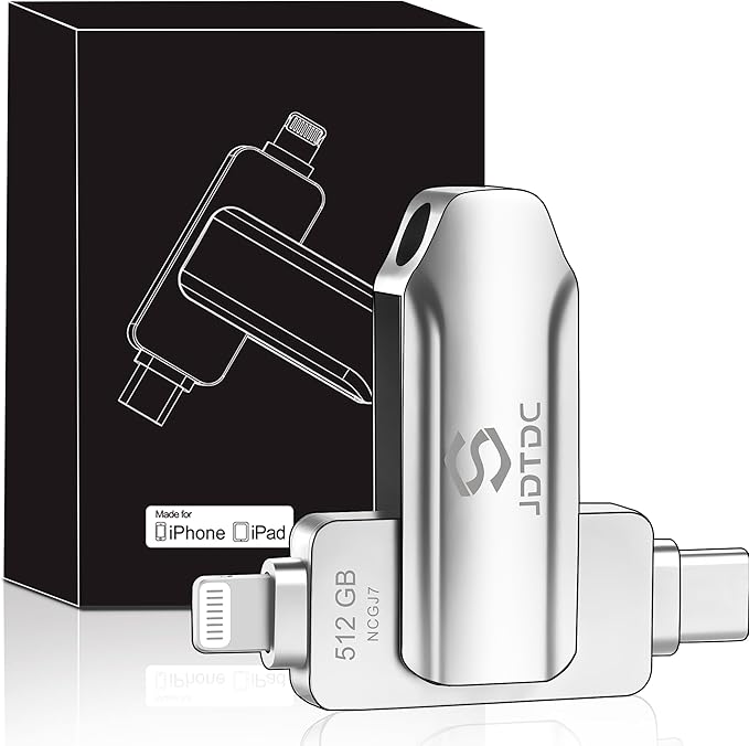 Apple MFi Certified 512GB Photo-Stick-iPhone 16/15/14/13 Memory Flash-Drive-Photo-Stick iPad Lightning USB C Flash Drive Android Photo-Stick iPhone-USB-Drive iPhone-Photo-Transfer-Stick iPhone-Storage